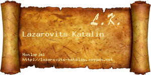 Lazarovits Katalin névjegykártya