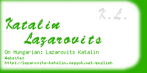 katalin lazarovits business card